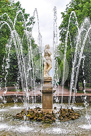 Fountain Adam in Peterhof, Russia Editorial Stock Photo