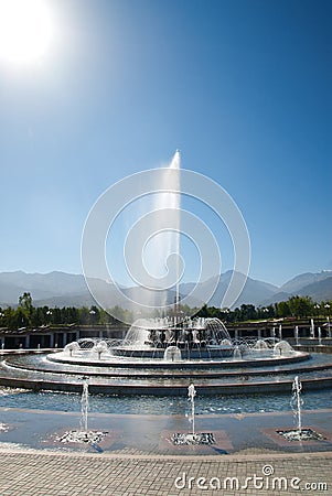 Fountain in Almaty Stock Photo