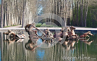 The Fountain of Apollo, Versailles castle , France. Stock Photo