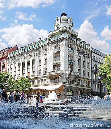 Fountain in Belgrade, Serbia. Editorial Stock Photo