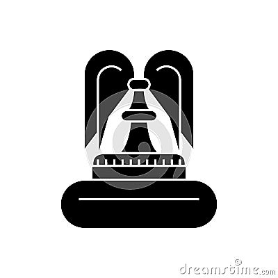 Fountain black icon concept. Fountain vector sign, symbol, illustration. Vector Illustration