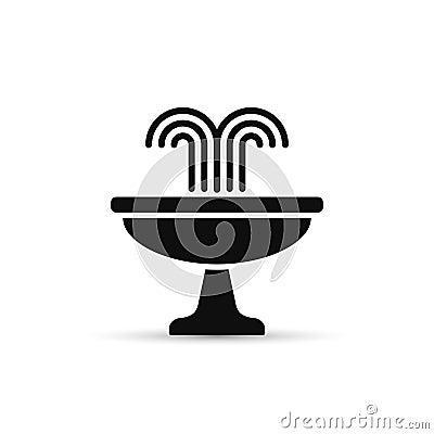 Fountain black icon. Vector isolated flat illustration Vector Illustration