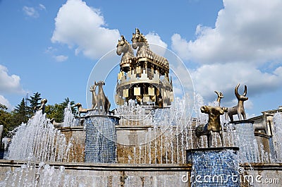 Fountain on central square in Kutaisi, Georgia,capital of antique Colhis Stock Photo