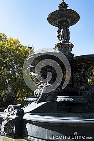 Fountain of the continents (Fuente de los Continentes) in General San Marti­n Park - Mendoza, Argentina Stock Photo