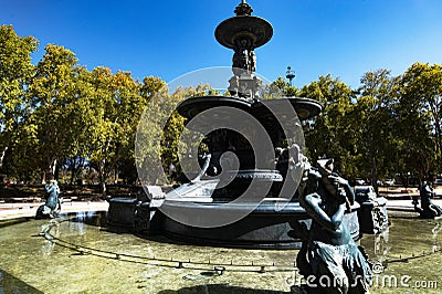 Fountain of the continents (Fuente de los Continentes) in General San MartÃ­n Park - Mendoza, Argentina Stock Photo