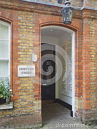 Fountain Court in the Middle Temple Editorial Stock Photo