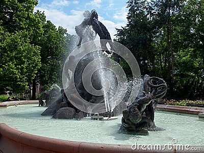 Fountain Deluge. Stock Photo