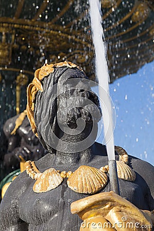 Fountain des Mers, Concorde square, Paris Stock Photo