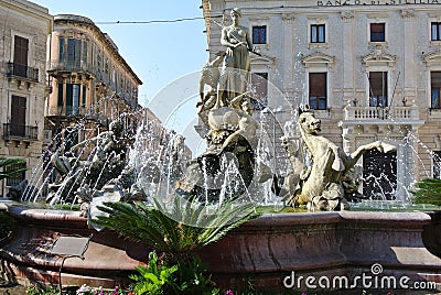 The Fountain of Diana - (Ortigia/Syracuse) Stock Photo