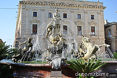 The Fountain of Diana - (Ortigia/Syracuse) Stock Photo