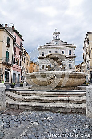 Fountain with the dragons. Civita Castellana. Lazio. Italy. Stock Photo