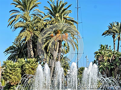 The fountain of the esplanade of Spain Stock Photo