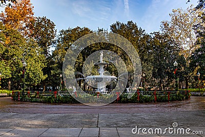 Fountain in Forsythe Park Stock Photo