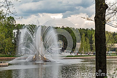 Fountain of Golden Ears on VDNH in Moscow Stock Photo