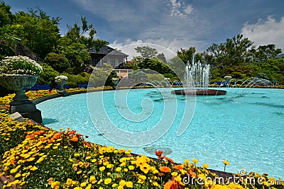 The fountain. Gora Park. Gora. Hakone, Kanagawa. Japan Stock Photo