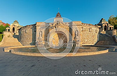 Fountain at Haken Terrases Stock Photo