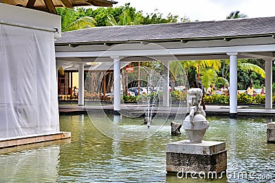 Fountain in Hotel Catalonia Royal Bavaro in Dominican Republic. Editorial Stock Photo