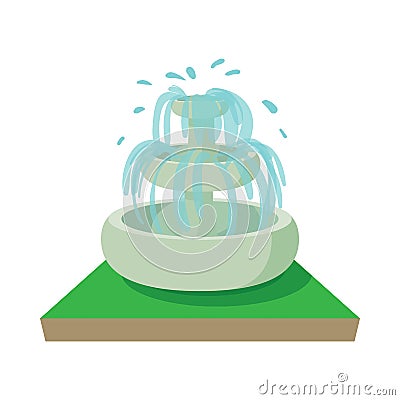 Fountain icon, cartoon style Vector Illustration