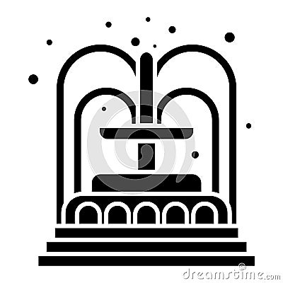 Fountain icon, vector illustration, black sign on isolated background Vector Illustration