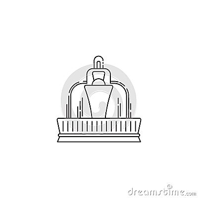 Fountain icon vector linear design isolated on white background. Park logo template, element for amusement park, line Vector Illustration