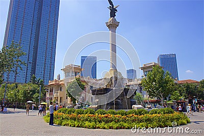 Fountain in Italian district in Tianjin city, China Editorial Stock Photo