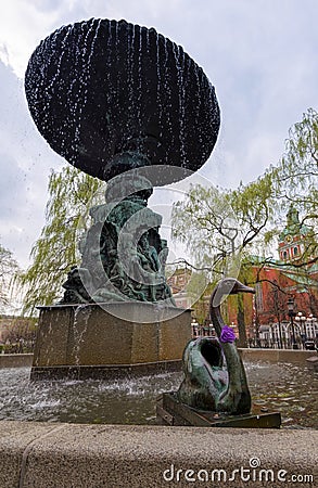 Fountain by J. P. Molin in Stockholm, Sweden Stock Photo