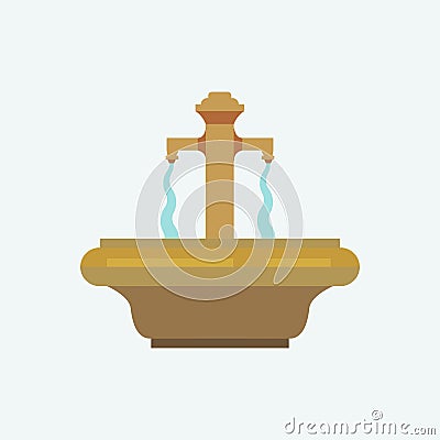 Fountain in Karlovy Vary Vector Illustration