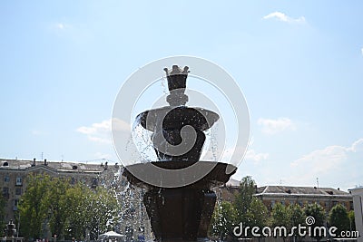 Fountain and light Stock Photo