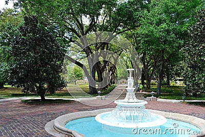 Fountain at Long Vue House and Gardens Stock Photo