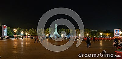 fountain night Potala Palace square Editorial Stock Photo