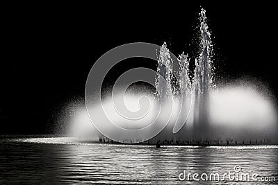 Fountain at night Stock Photo