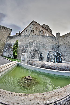 Fountain in Offida Stock Photo