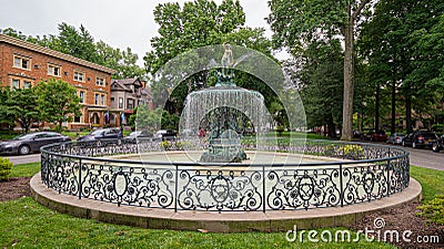 Fountain in Old Louisville - LOUISVILLE. USA - JUNE 14, 2019 Editorial Stock Photo