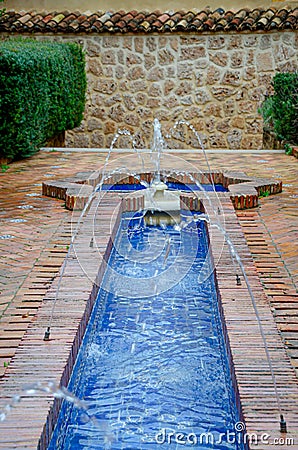 Fountain of the Palace of the Counts of Cervellon, Anna. Valencia. Spain Stock Photo