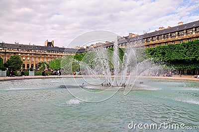 Fountain of Palais Royale Editorial Stock Photo