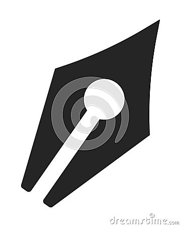 Fountain pen flat monochrome isolated vector object Vector Illustration