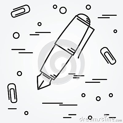 Fountain pen Icon. Fountain pen Icon Vector. Vector Illustration