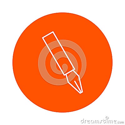 Fountain pen, monochrome round icon, flat style Stock Photo