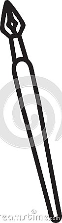Fountain pen nib creating elegant lines with smooth ink flow, symbolizing creativity, writing, and artistic expression Vector Illustration