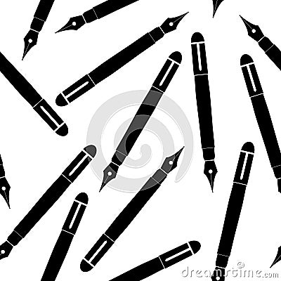 Fountain pen seamless pattern Vector Illustration