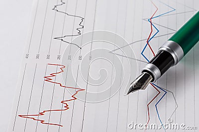 Fountain pen on a table Stock Photo