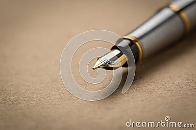 Fountain pen on table Stock Photo