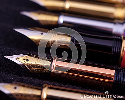 Fountain Pens Stock Photo