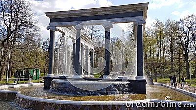 Fountain in Peterhof in Saint Petersburg Editorial Stock Photo