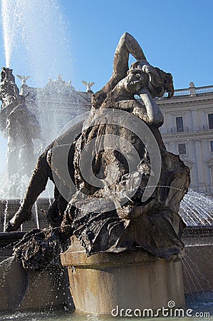 Fountain in Piazza della Republica, Rome Stock Photo