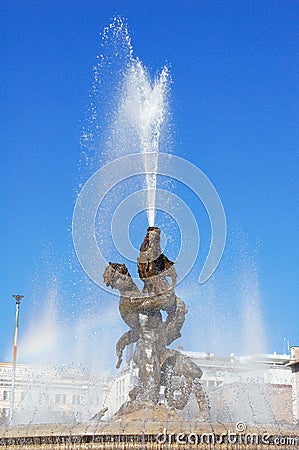 Fountain in Piazza della Republica, Rome Stock Photo