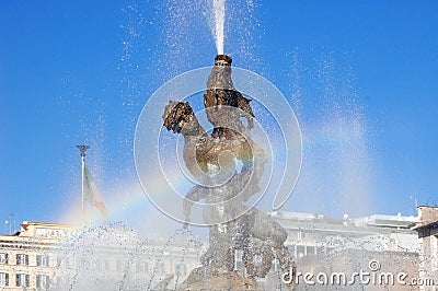 Fountain in Piazza della Republica, Rome Stock Photo