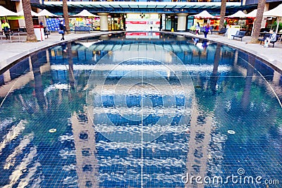 Fountain Pool in Modern Shopping Centre, Astralia Editorial Stock Photo