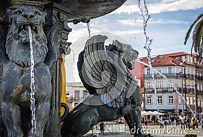 Fountain in Porto Stock Photo