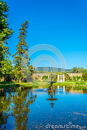 Fountain in the Powerscourt Estate in Ireland Stock Photo